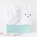 Snow Bunny Hooded Towel & Bath Mitt